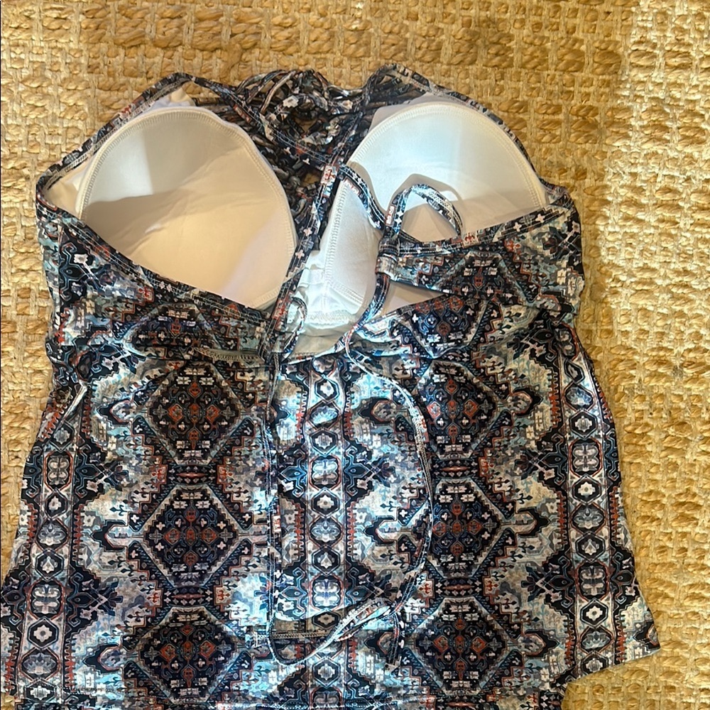Swimsuits For All Blue and White Patterned Swimwear - Picture 7 of 11